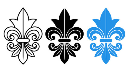 Fleur De Lis Vector Set Royal Emblem Heraldic Symbol © Growup Pixel