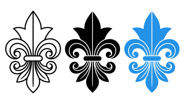 Fleur De Lis Vector Set Royal Emblem Heraldic Symbol