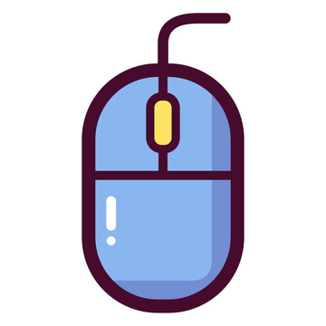 Pastel computer mouse icon on transparent background