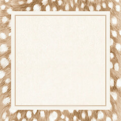 Naklejka premium Blank square frame on textured beige and white animal print background for minimalist design, invitation, branding, wall art, or decorative layout