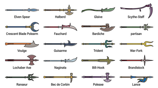 Collection of Medieval and Fantasy Polearms