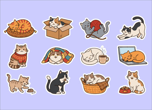 Cozy Cat Life Vector Pack