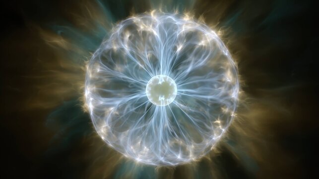 Pulsating plasma vortex with shifting colors and energetic tendrils emanating outwards, a dynamic display of cosmic energy and light.