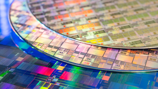 Silicon Wafers and Microcircuits,slice of semiconductor material, used in electronics for the fabrication of integrated circuits.