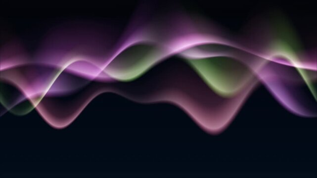 Purple and pink abstract digital waves flowing on black background. 4K Alpha Channel