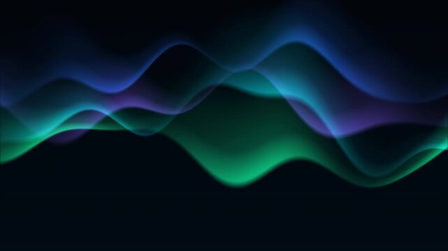 Abstract glowing wave motion on dark background. 4K Alpha Channel