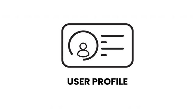 Animated User Profile Card Icon with Transparent Background