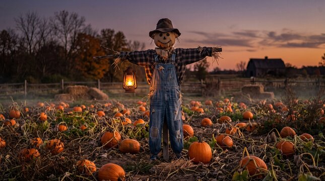 scarecrow in the pumpkin patch