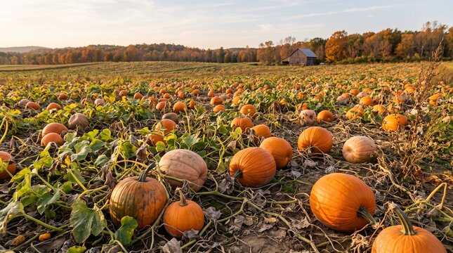 pumpkin patch in autumn
