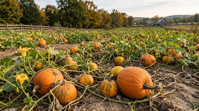 pumpkin patch in autumn