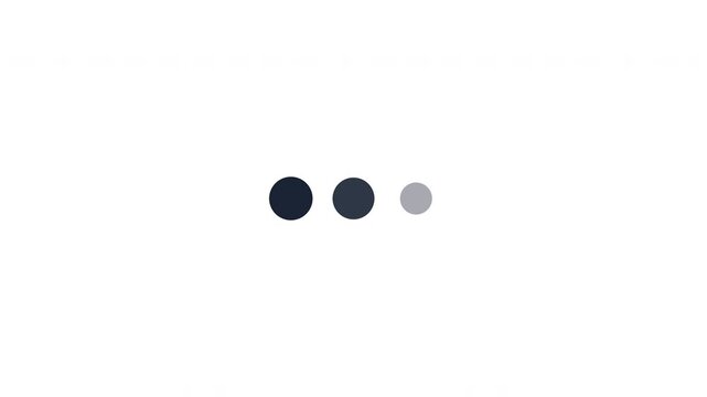 Minimal breathing pulse typing dots fading in sequential wave loop on white background