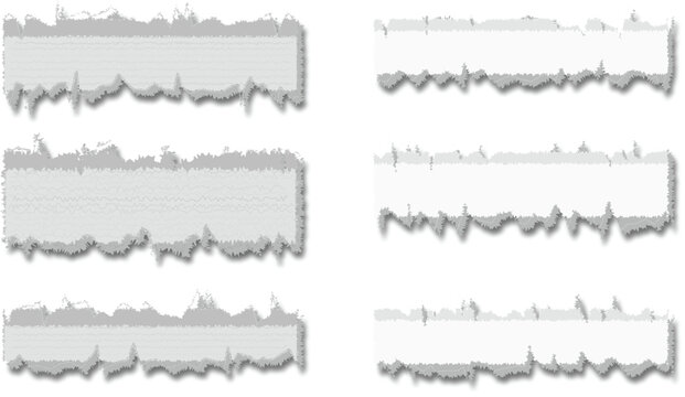 Set of grey sound wave frequency audio bars