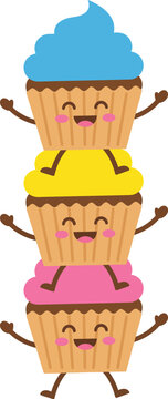 vector illustration of a cupcake