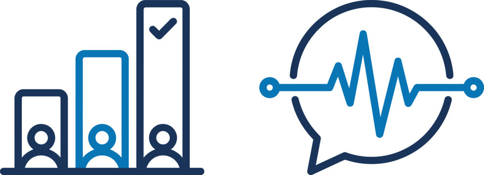 Employee sentiment vector icons depicting feedback, ratings, and communication featuring workplace