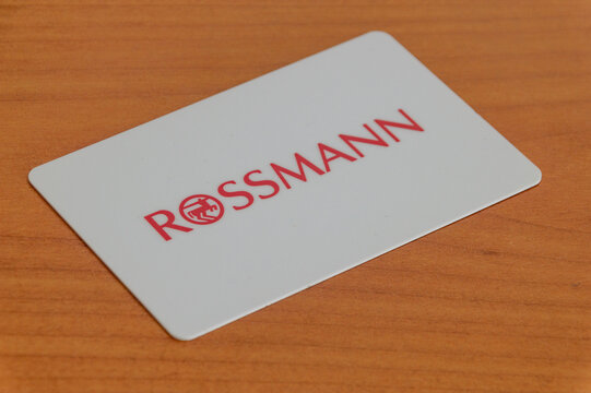 Pruszcz Gdanski, Poland - August 3, 2026: Rossmann gift card.