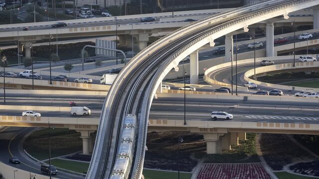 dubai highways with data and surveillance tracking graphics 