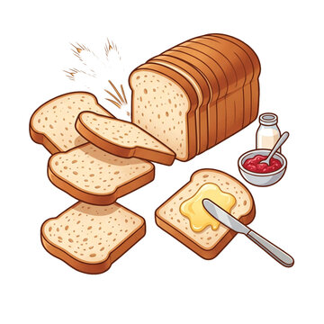 vector illustration of a set of bread