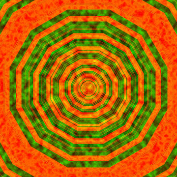 Spiral pattern with vibrant orange and green colors