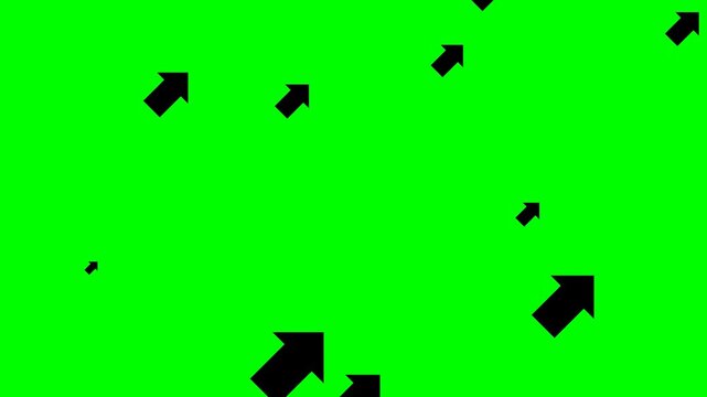 Elastic Anticipation Whip Animated Black Arrows Snapping with Recoil 4K Loop on Green Screen
