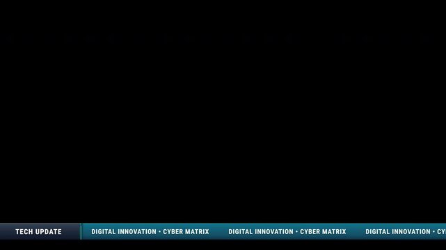 Television News Tech Update Lower Third Overlay Chyron Bar 4K Loop on Transparent Alpha Background