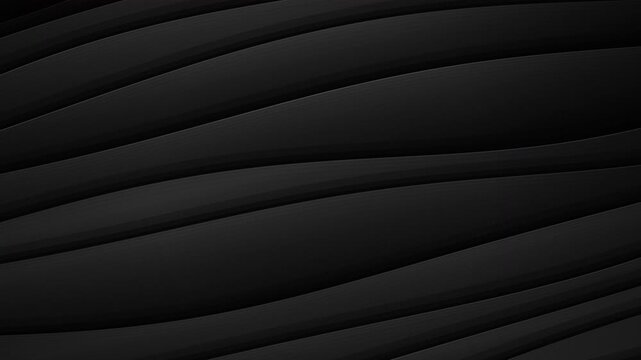 Abstract black leather texture with stitched wavy layers flowing. 4K Alpha Channel