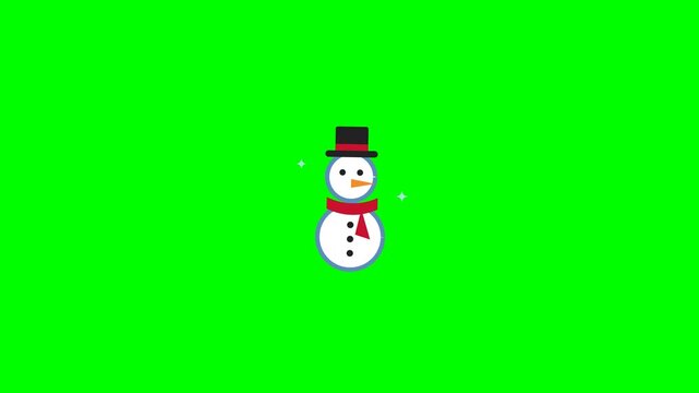 Animated snowman character sprites on green screen background
