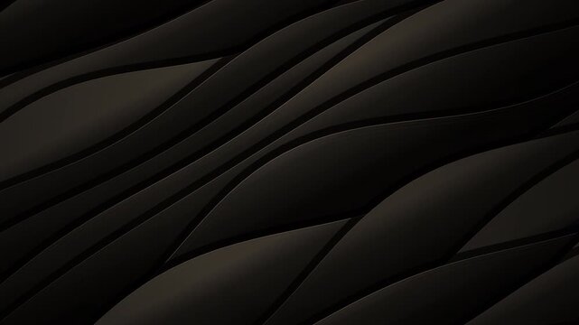 Black 3d wavy texture with stitched edges abstract background. 4K Alpha Channel