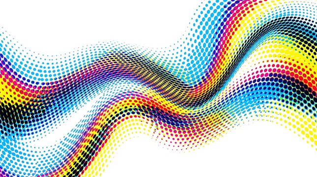 Colorful Abstract Halftone Wave Vector Background