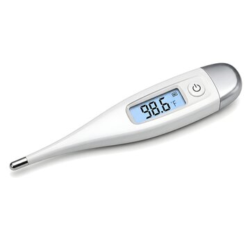 Smart Digital Thermometer for Contactless Health Monitoring on White Background
  Copy title