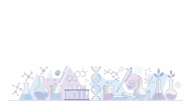 light purple line style scientific experiment elements