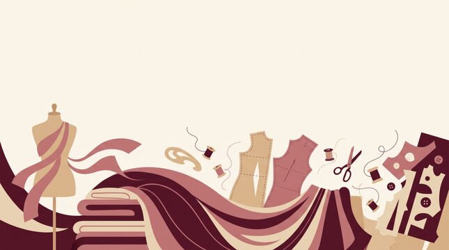 fashion sewing and tailoring design elements illustration