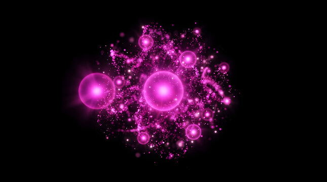 Glowing Pink Bokeh Sparkle Particle Burst Abstract Light Overlay