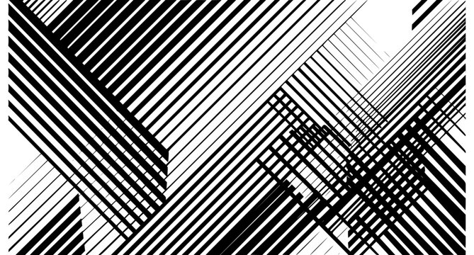 Abstract Diagonal Halftone Stripes with Dynamic Black Line Gradient