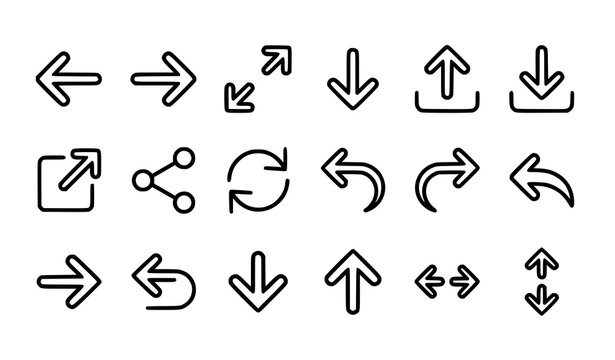 Material Design Outline Arrow Icons for Navigation and UI Actions