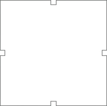 Minimalist square frame icon with small cutout notches on each side