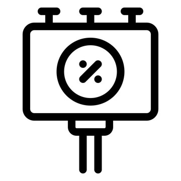 Discount Billboard Promo Advertising Sign Line Icon
