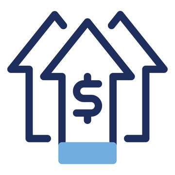 Price Increase Growth Rate Dollar Duo Tone Icon