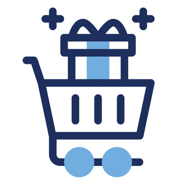 Shopping Cart Gift Promo Deal Duo Tone Icon