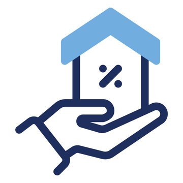 Hand Holding House Mortgage Discount Duo Tone Icon