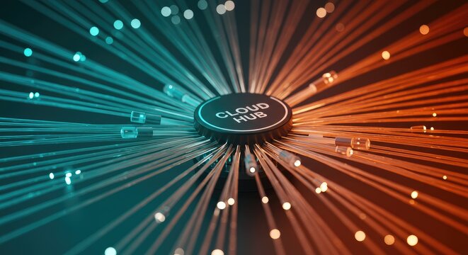 Futuristic digital network connections with glowing data streams and KAIZEN branding elements