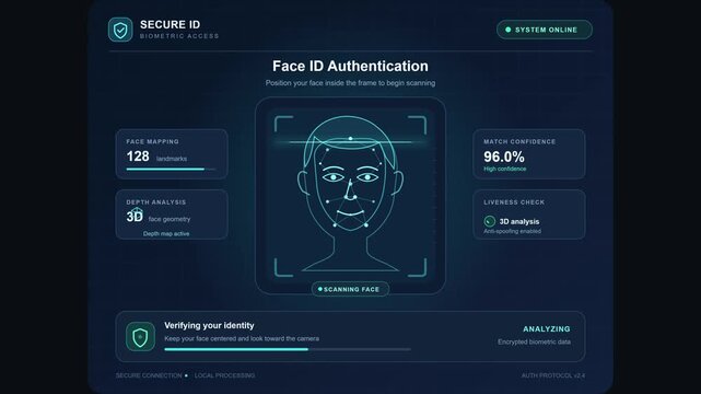 Face ID Authentication UI Animation and Biometric Security