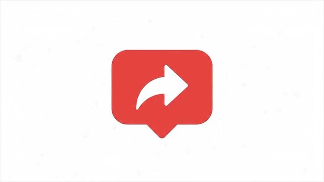 Red Share Button Icon for Social Media Animation