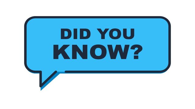 Blue did you know speech bubbles for educational fun facts