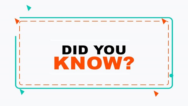 Animated did you know text box with dashed border and teal accents