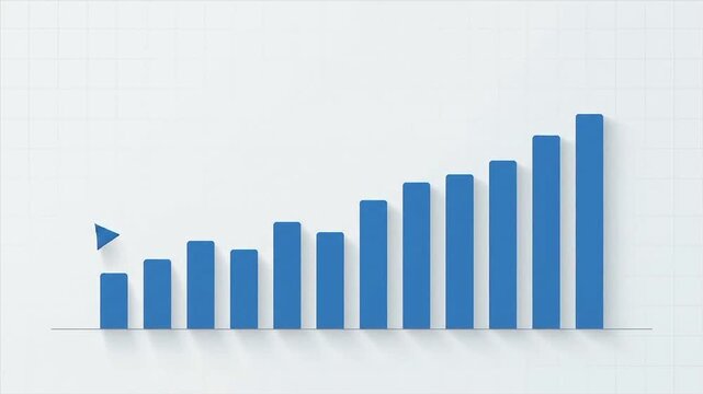 Blue Declining Bar Chart Representing Falling Statistics