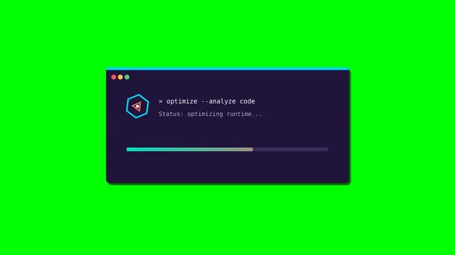 Code Optimization Progress Bar on Green Screen