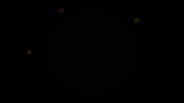 Faint golden stars sparkling on a deep black background