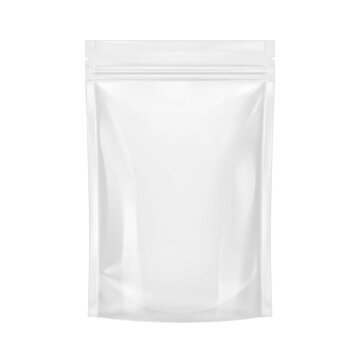 Blank white foil stand up pouch mockup