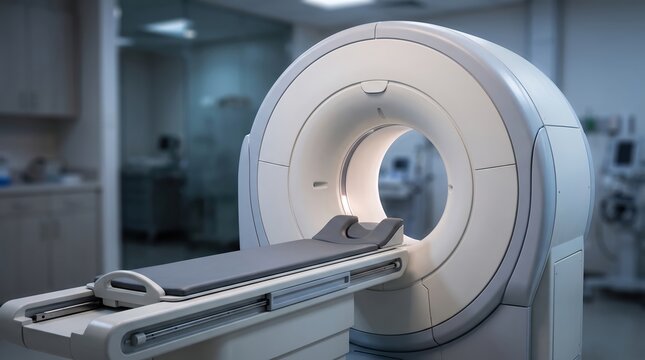 Modern MRI Scanner in Medical Examination Room