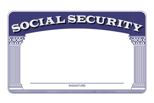 Social security benefits card on transparent background. Health insurance, patriotic, benefits for retired elderly people, welfare. High-quality png